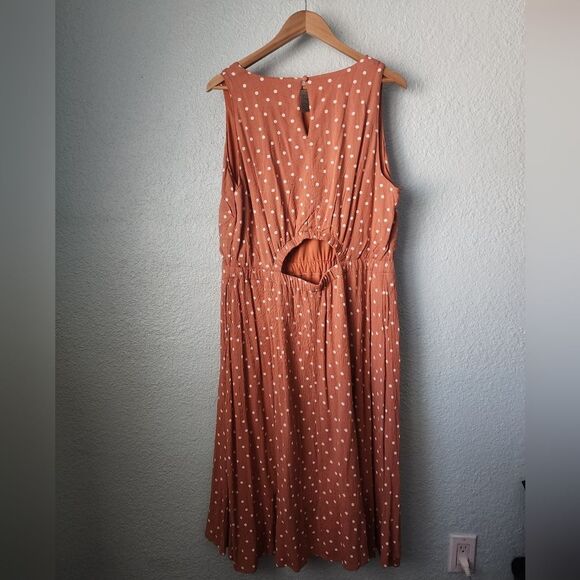 Lane Bryant polka dot midi dress side pockets lined new with tags pantheon color - Picture 8 of 12